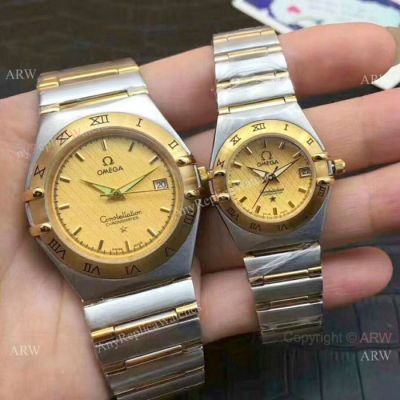 Copy Omega Constellation Lovers Watch - Two Tone Quartz Movement